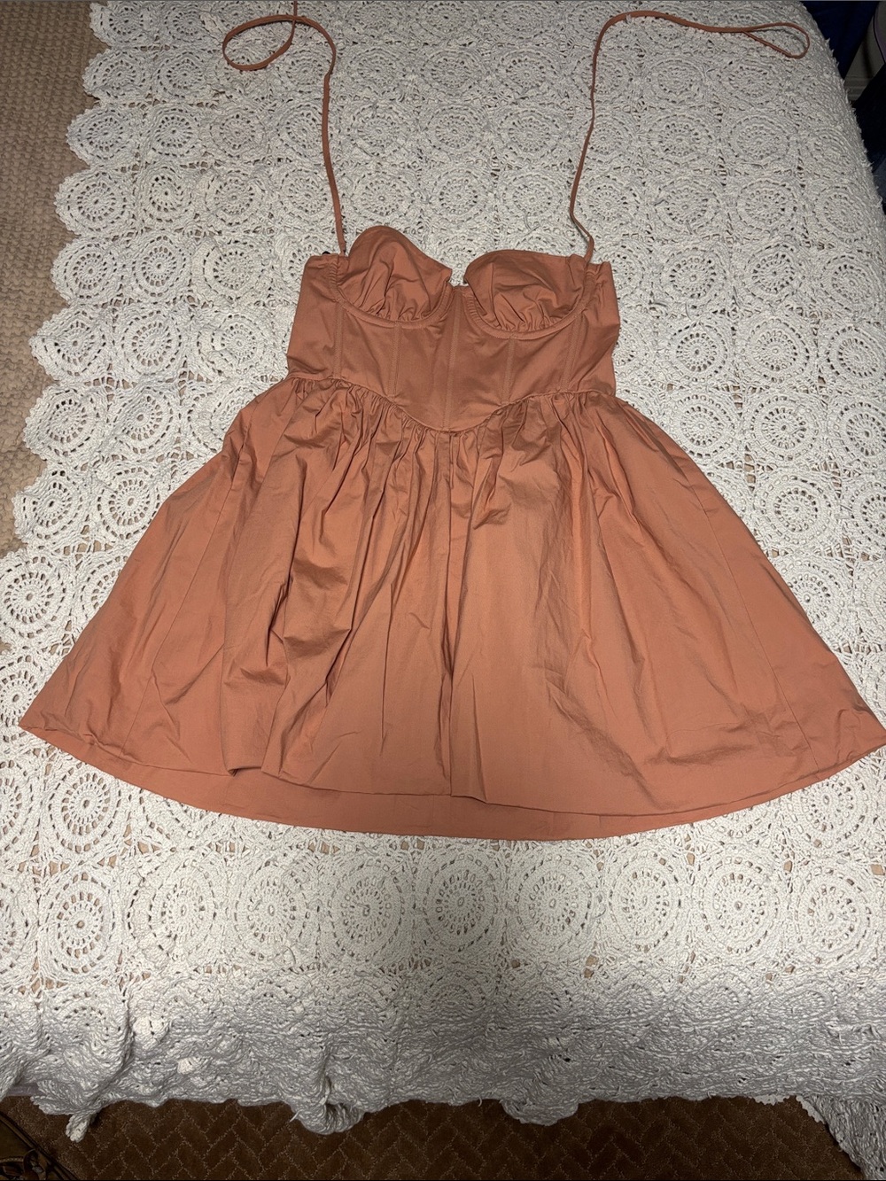 Women's Peach Bustier Mini Dress